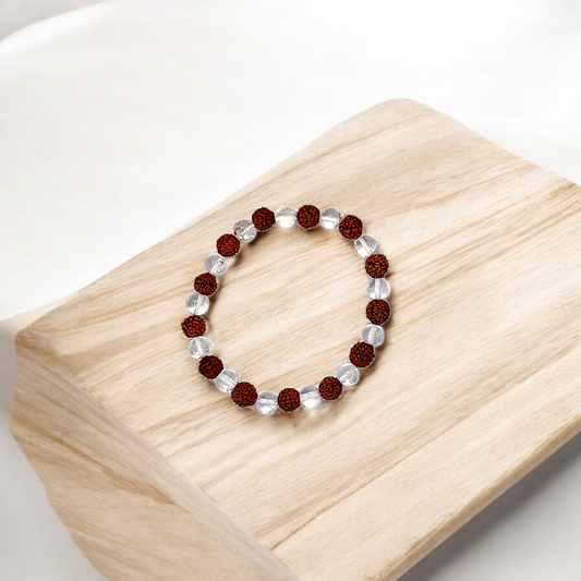 Rudraksha + Clear Quartz&nbsp;