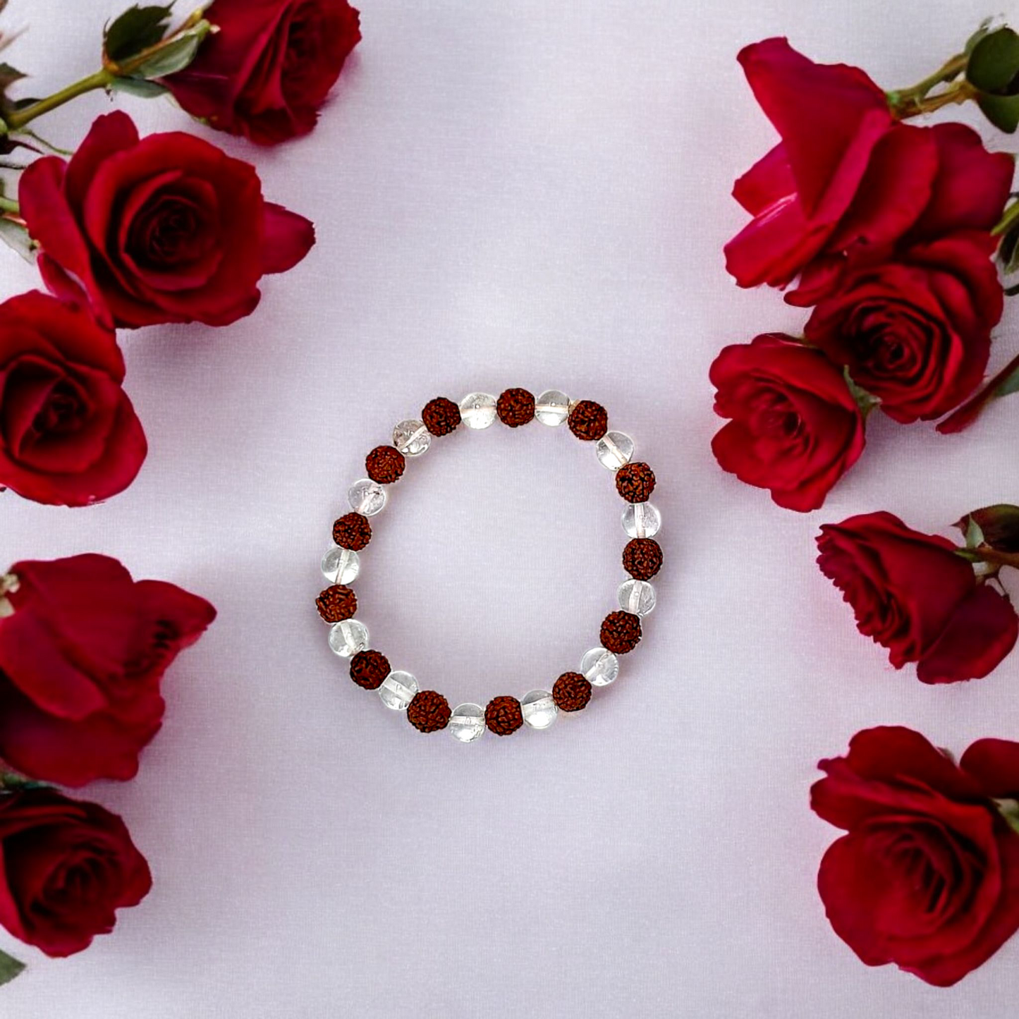 Rudraksha + Clear Quartz&nbsp;