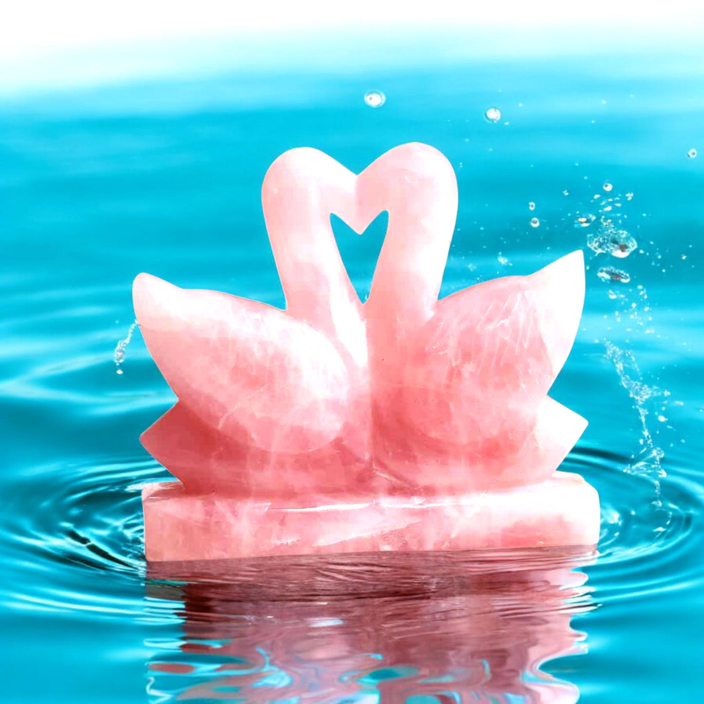 Rose Quartz Duck Pair