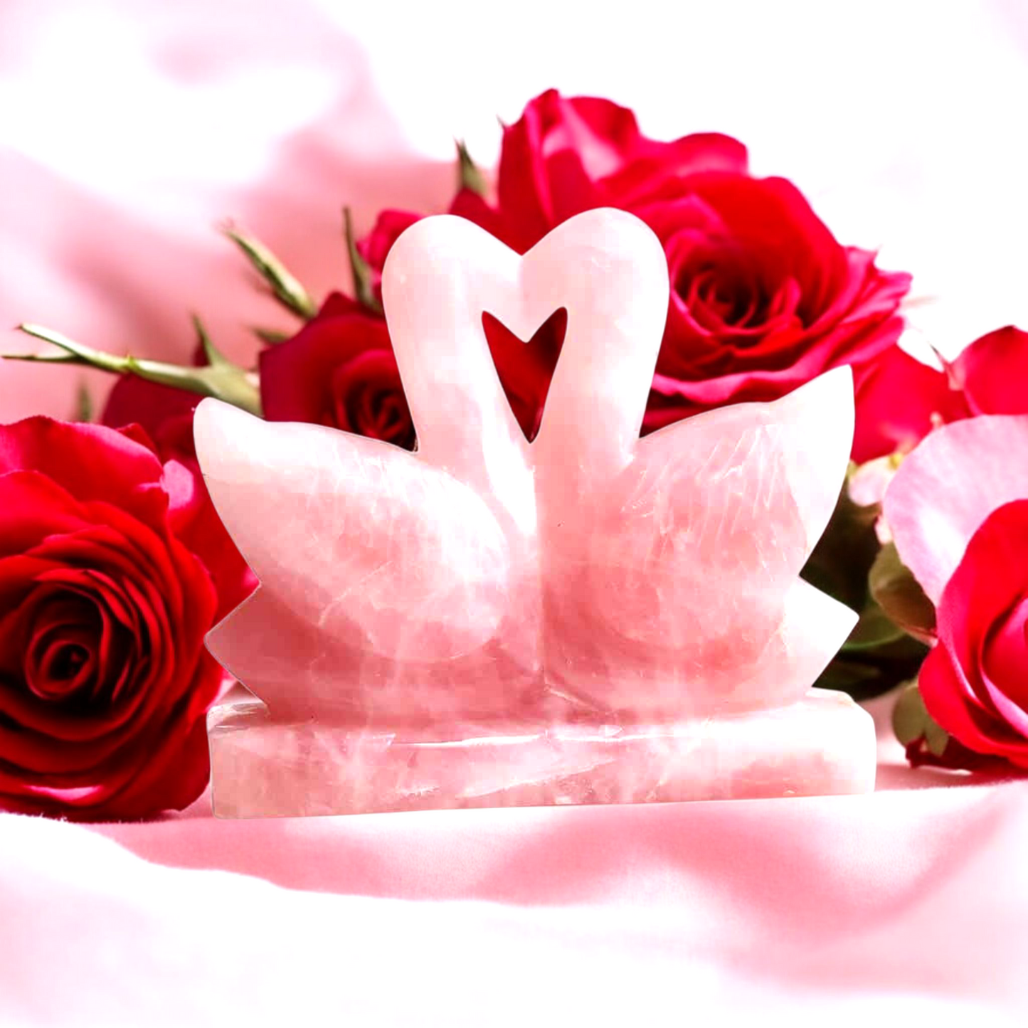 Rose Quartz Duck Pair