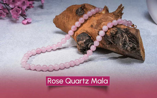 Rose Quartz Crystal Mala/ 100% Natural & Lab - Certified